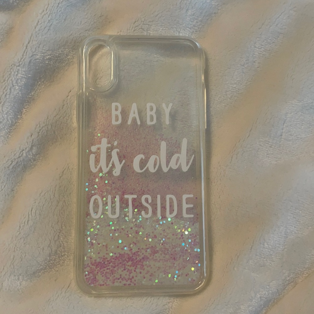 Christmas waterfall glitter iPhone case XS